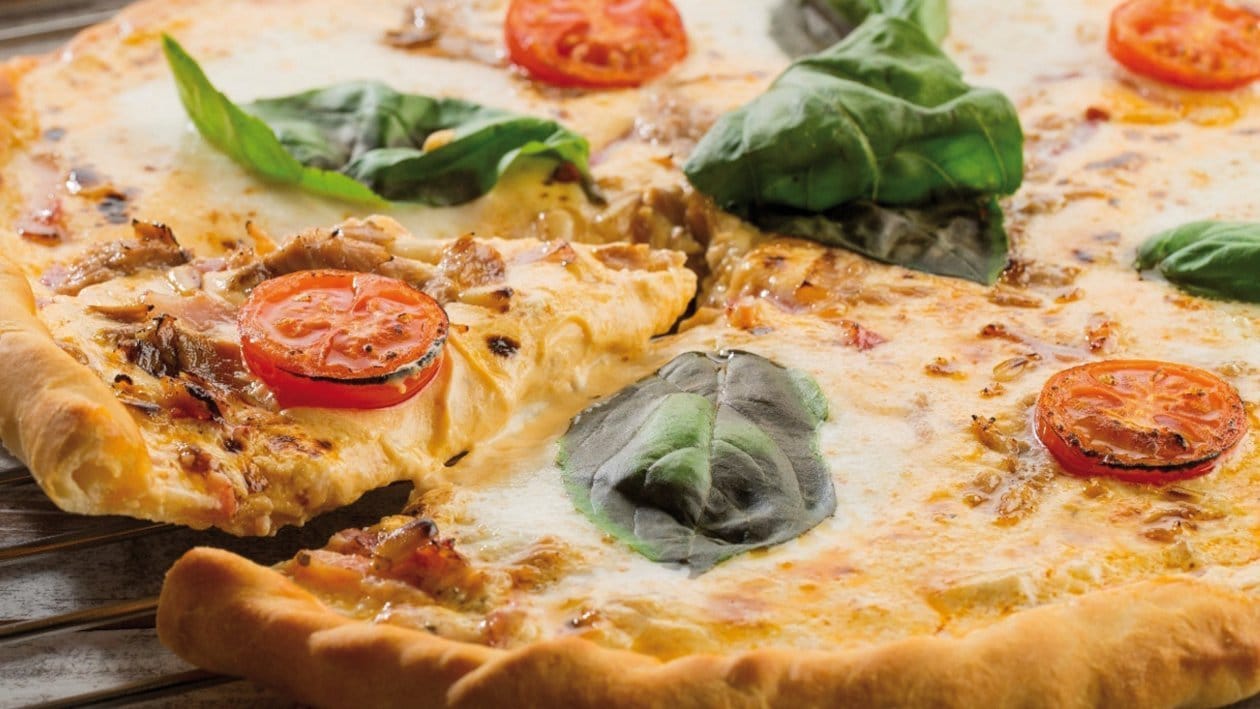 Pizza de queso con pesto rojo – - Receta - UFS