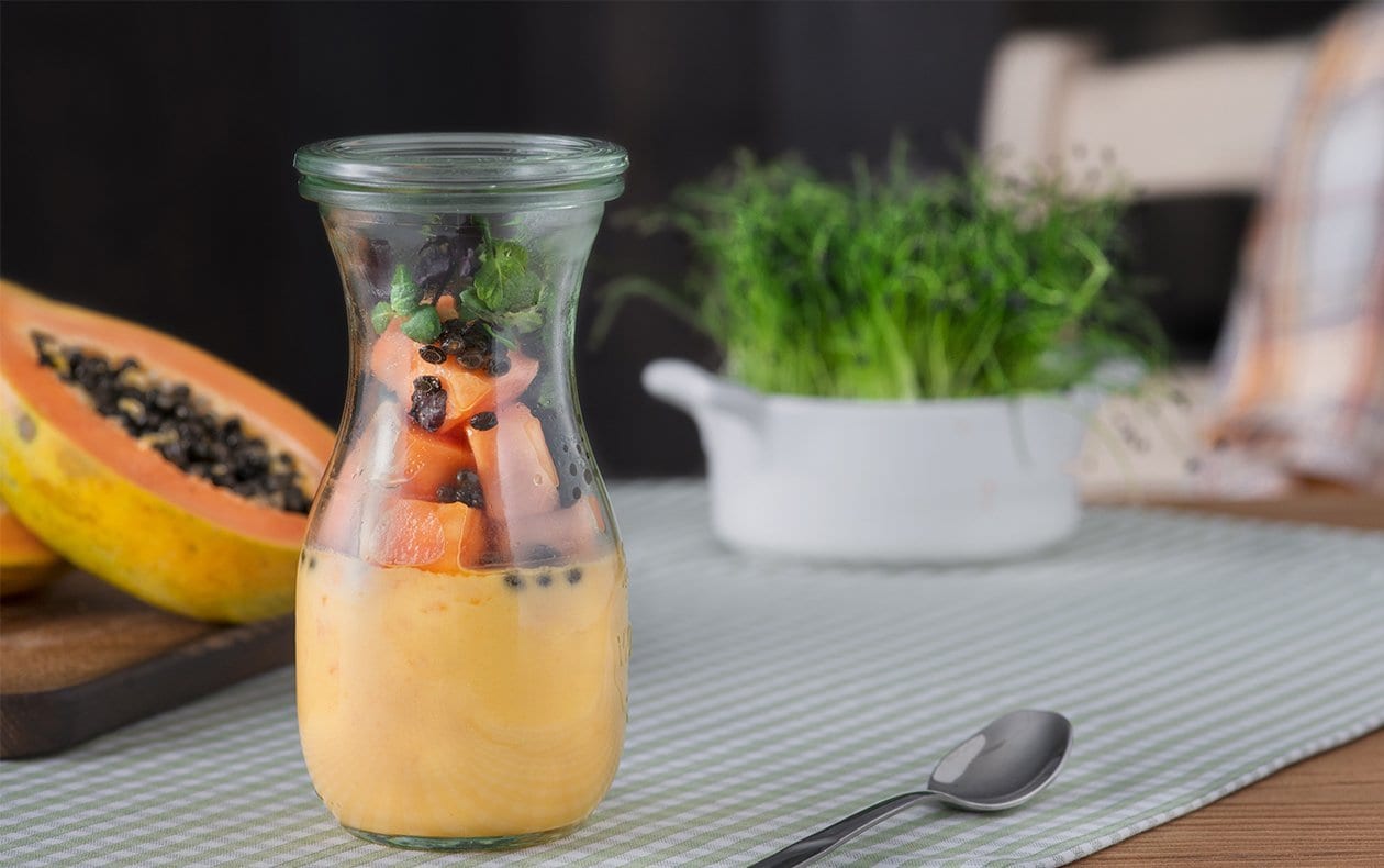 Panna cotta de papaya en cocción en frasco – - Receta - UFS