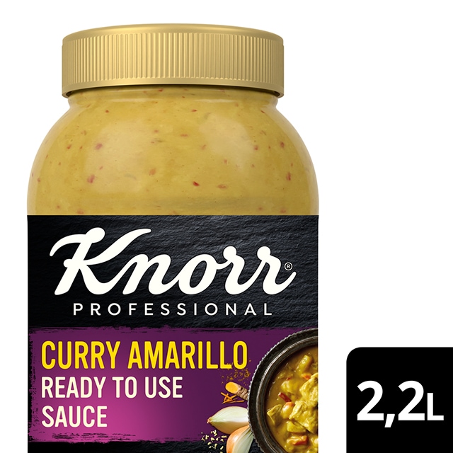 Knorr Salsa Líquida Curry Amarillo lista para usar sin gluten bote 2,2L - 