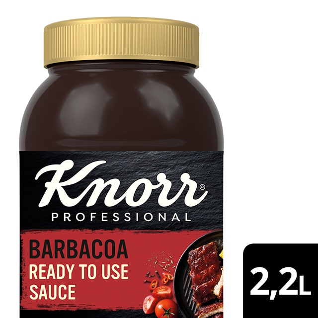 Knorr Salsa Líquida Barbacoa lista para usar sin gluten bote 2,2L