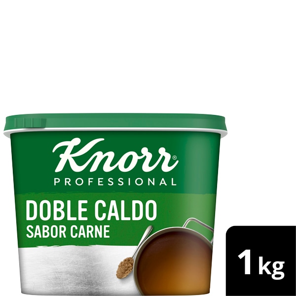 Knorr Doble Caldo sabor carne sin gluten cubo 1kg - Knorr Doble caldo sabor carne. En pasta y de fácil aplicación