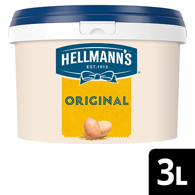 Hellmann’s Original mayonesa sin gluten cubo 3L - Hellmann’s Original, el sabor imbatible y la mejor textura del N.º 1 en ventas.