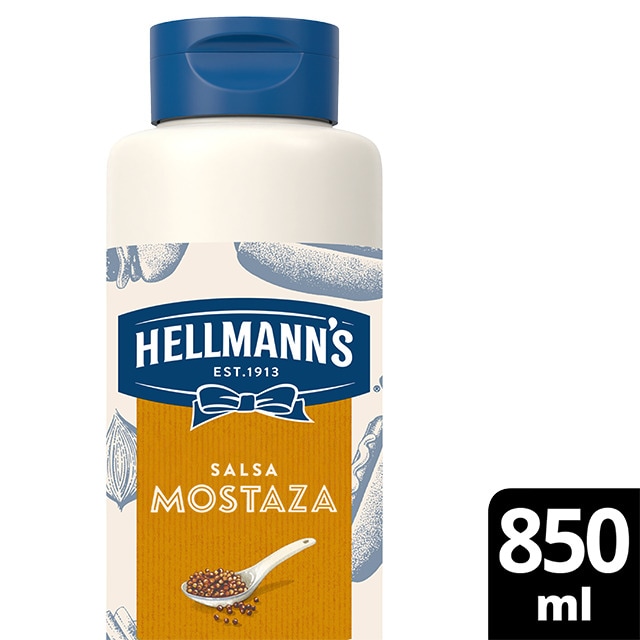 Hellmann's Salsa Mostaza botella 850ml - Salsa Especial Deluxe Hellmann’s. Nuevos sabores en un práctico envase