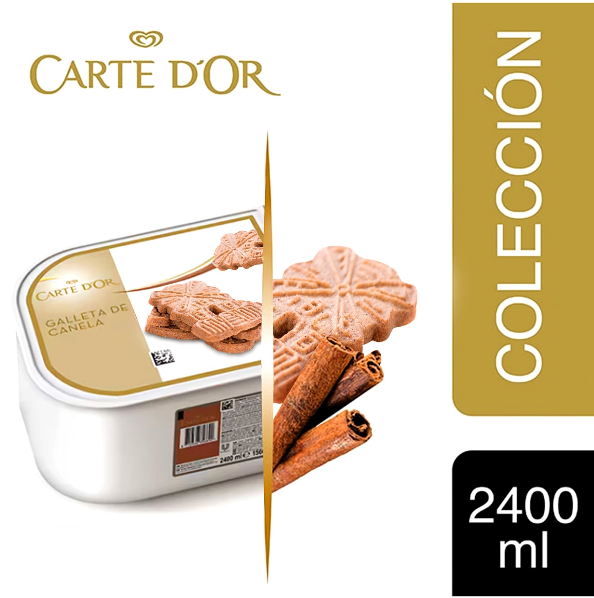 Helado de Galleta Spéculoos Carte d'Or 2,4L - Incluir un buen helado como el de Galleta Spéculoos transforma el postre en una experiencia inolvidable. La gama Carte d’Or está diseñada para aportar versatilidad, conveniencia y estructura a tus postres, controlando tu rentabilidad.