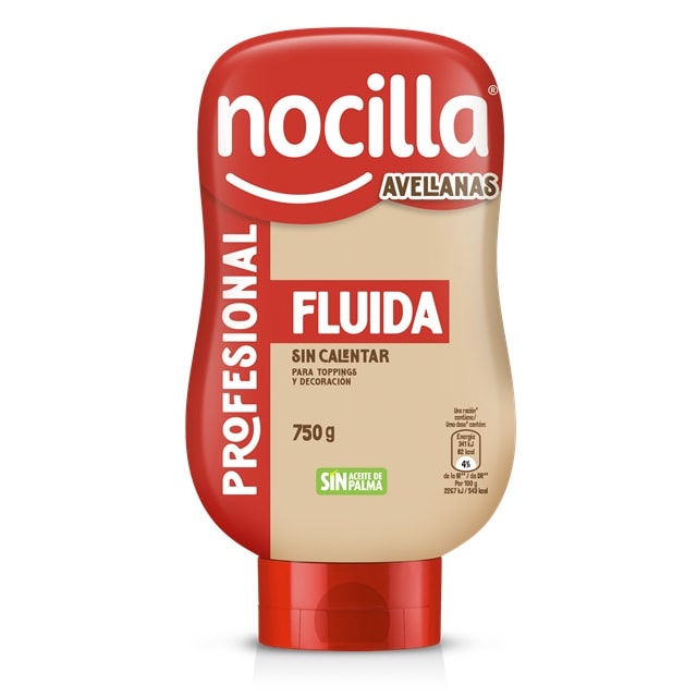 Nocilla Avellanas sin gluten bocabajo 750g - Completar tus postres y helados con Nocilla los convertirá en irresistibles para tus consumidores