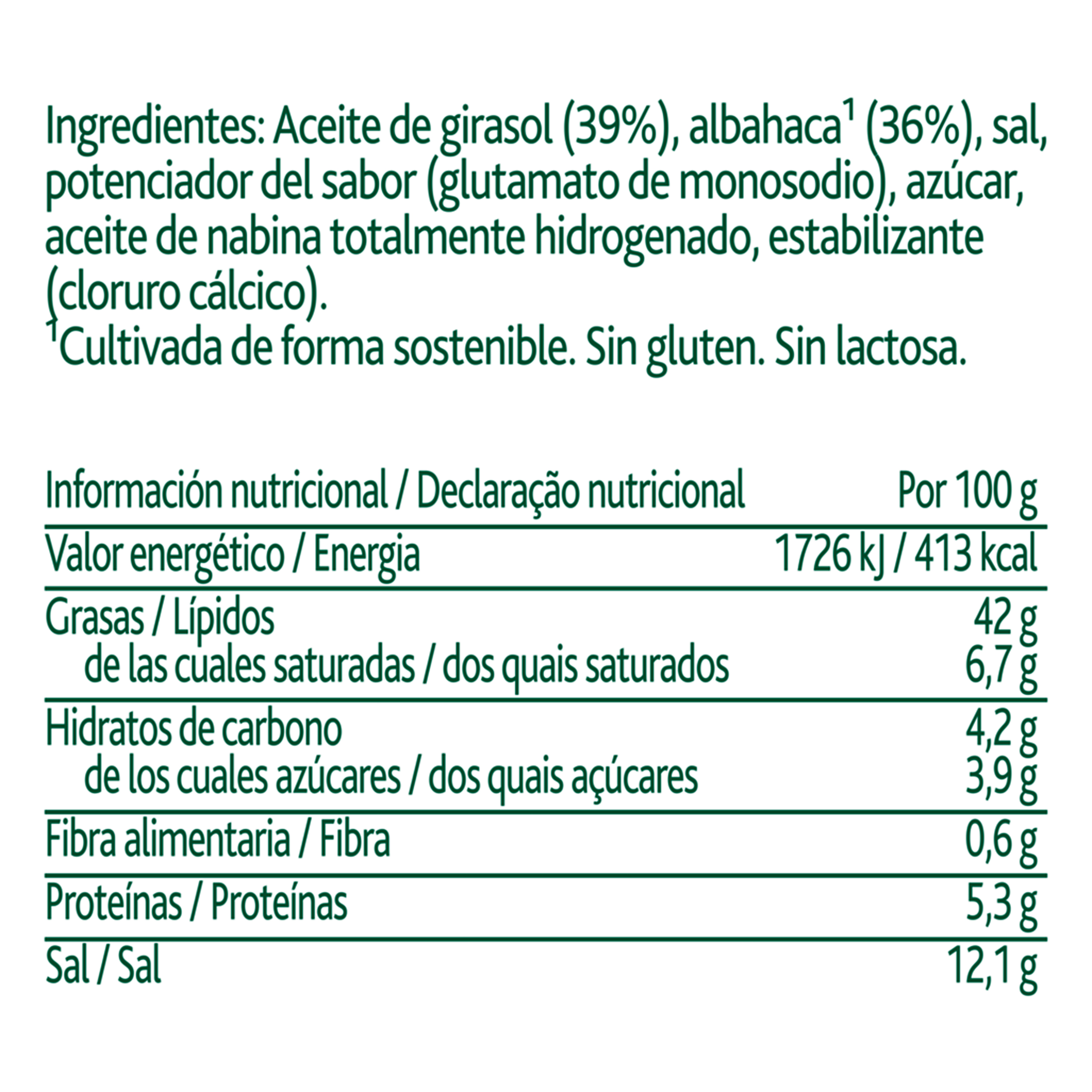 Knorr Primerba Albahaca sin gluten bote 340g - 