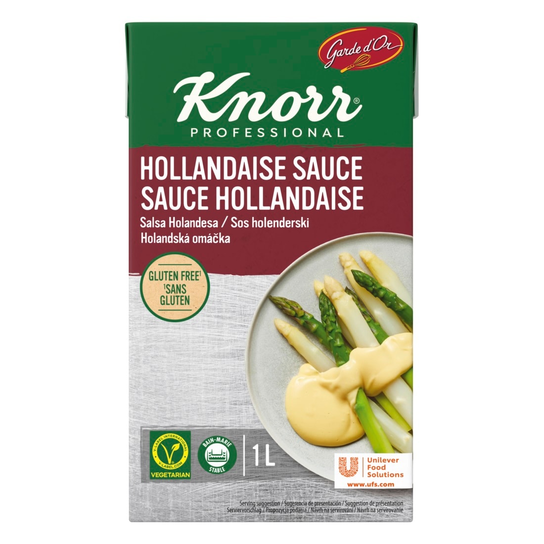 Knorr Salsa Líquida Holandesa lista para usar sin gluten brik 1L - La Salsa Líquida Holandesa Knorr, lista para usar, permite aumentar y actualizar tu oferta con total control y confianza.