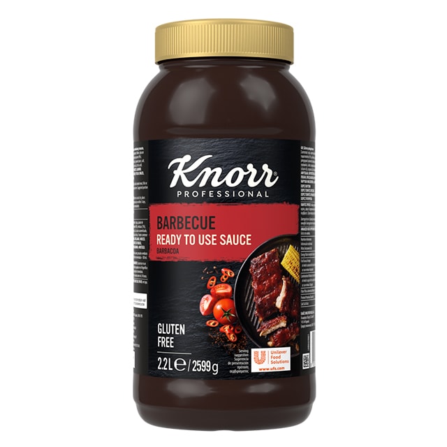 Knorr Salsa Líquida Barbacoa lista para usar sin gluten bote 2,2L - 