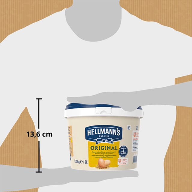 Hellmann’s Original mayonesa sin gluten cubo 2L - Hellmann’s Original, el sabor imbatible y la mejor textura del N.º 1 en ventas.