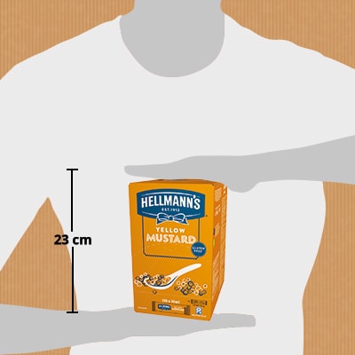 Hellmann's Mostaza Monodosis sin gluten caja 198 x 10ml - Ofréceles toda la calidad de la Mostaza Hellmann’s en un práctico formato monoporción