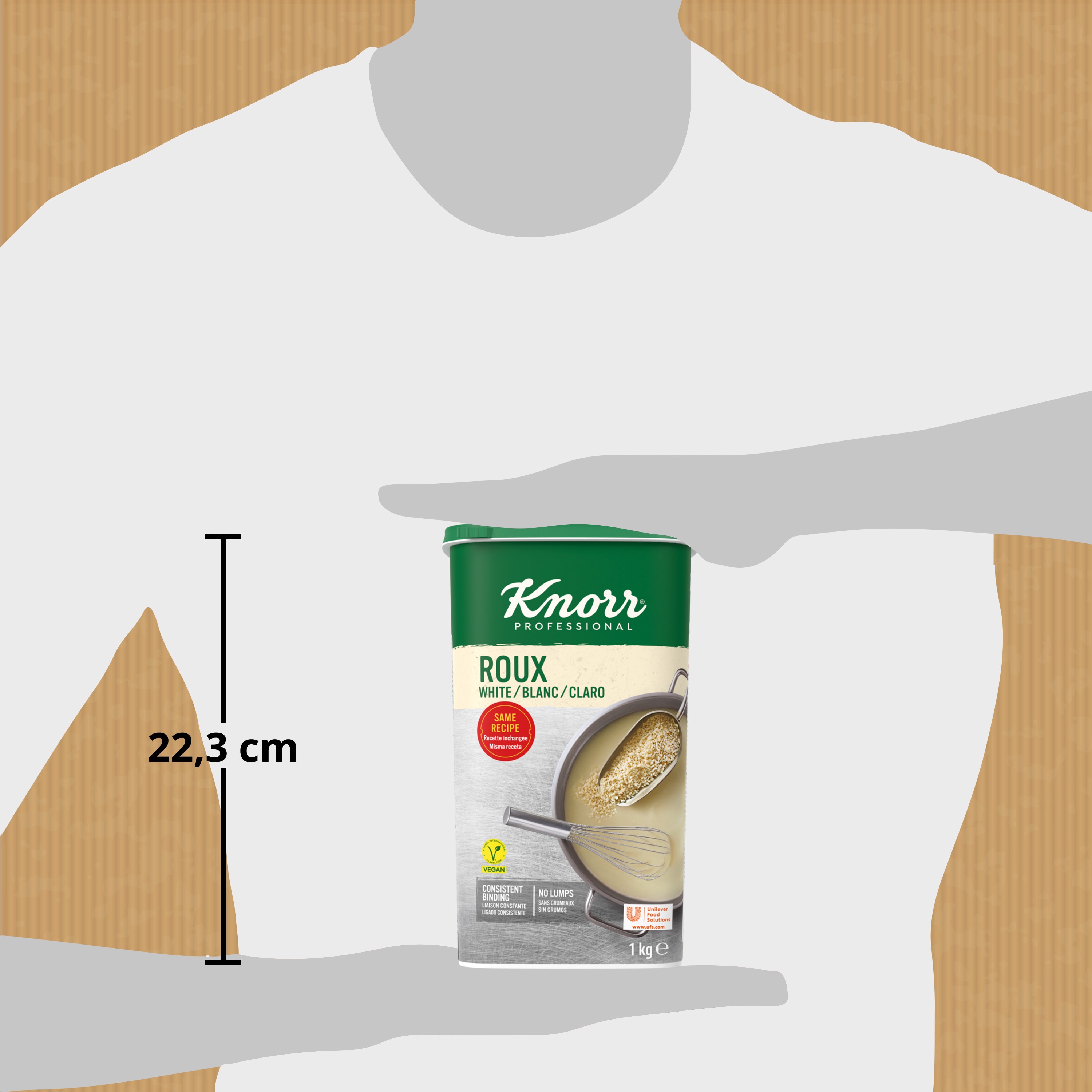 Knorr Roux Espesante Claro sin lactosa bote 1kg - Roux Knorr, textura cremosa y brillante con sabor totalmente neutro.