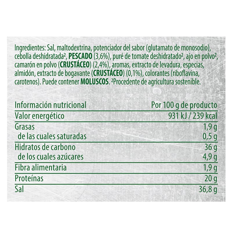 Knorr Caldo Sazonador para Paella sin gluten y sin lactosa bote 900g - Realza el sabor de tus paellas con el Caldo para Paella deshidratado Knorr, el Nº1 en ventas*, sin gluten y sin lactosa.