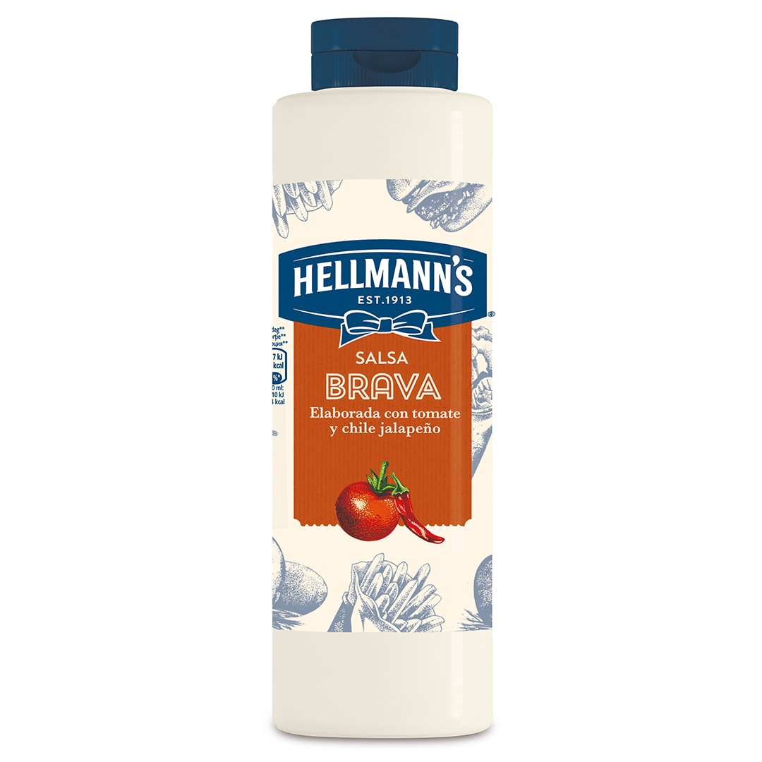 Hellmann's Salsa Brava sin gluten botella 850ml - Salsa Especial Brava Hellmann’s. Nuevos sabores en un práctico envase